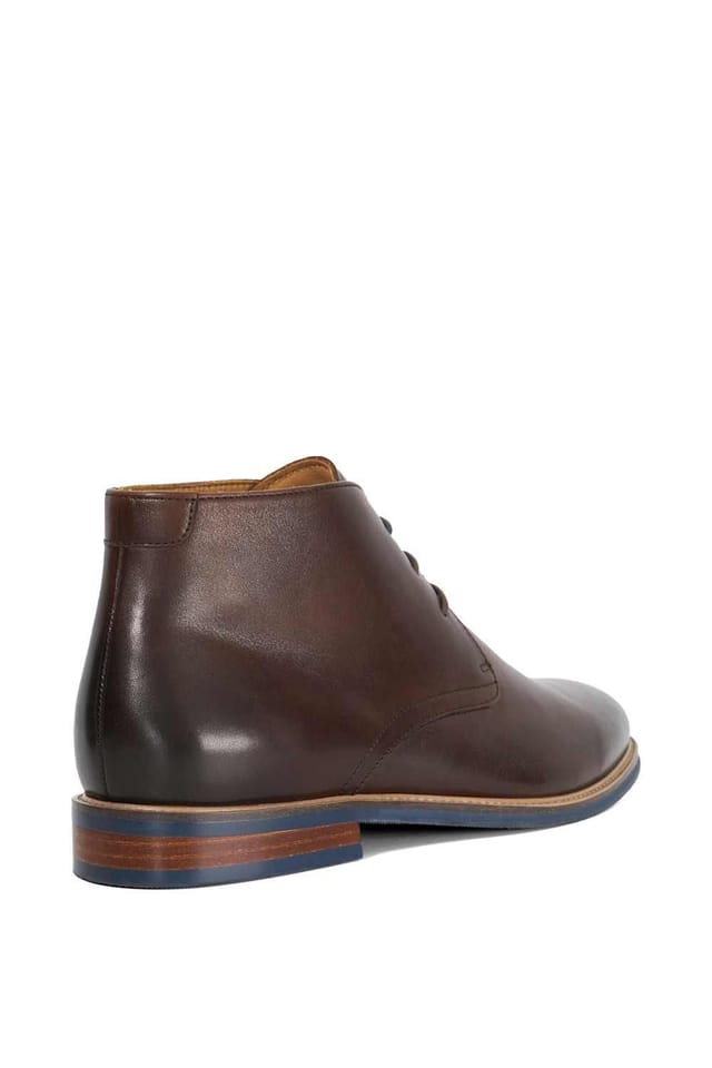 Dune London Dune London Men's Wide Fit 'Millers' Leather Chukka Boots in Brown - 3