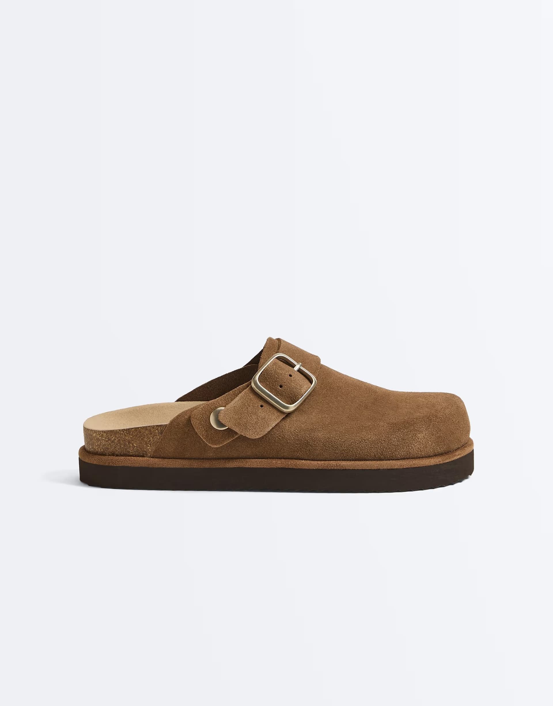 ASOS OYSHO Split-leather buckled mules in brown