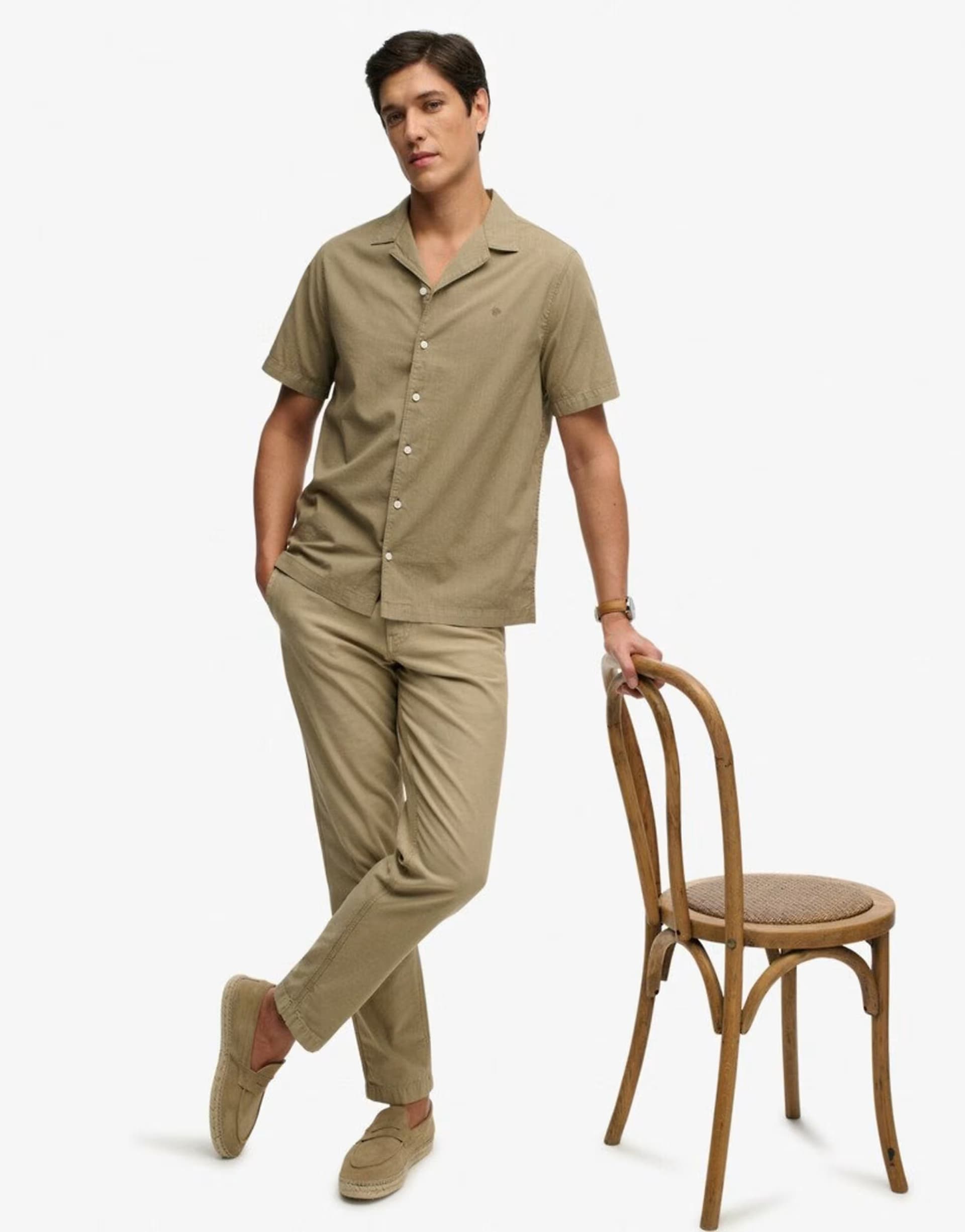 ASOS Superdry Cabana short sleeve shirt in light khaki green