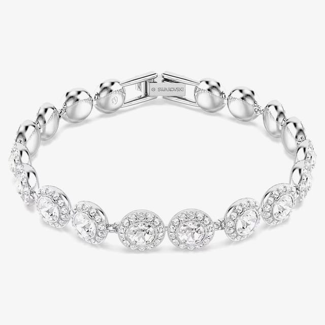 Swarovski Swarovski Women's Una Angelic Tennis Round Cut Crystals Bracelet 5682279 in Silver - 2