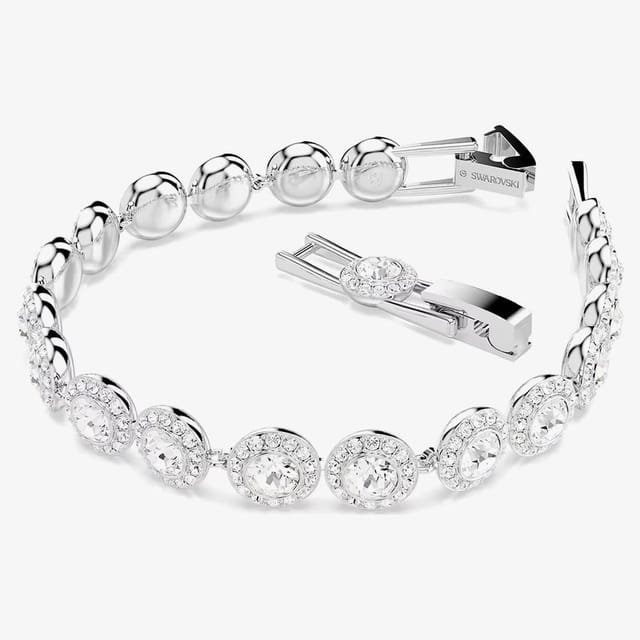 Swarovski Swarovski Women's Una Angelic Tennis Round Cut Crystals Bracelet 5682279 in Silver - 3