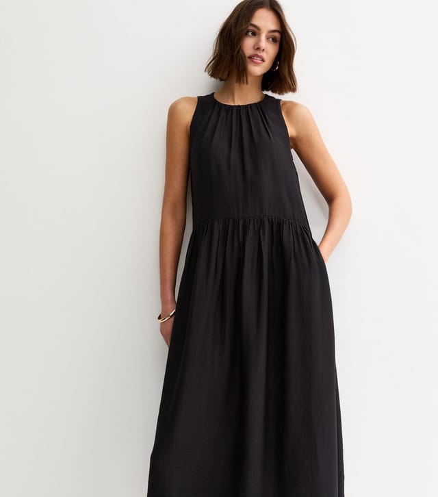 New Look Women's Black Drop Waist Sleeveless Midi Dress New Look - 3