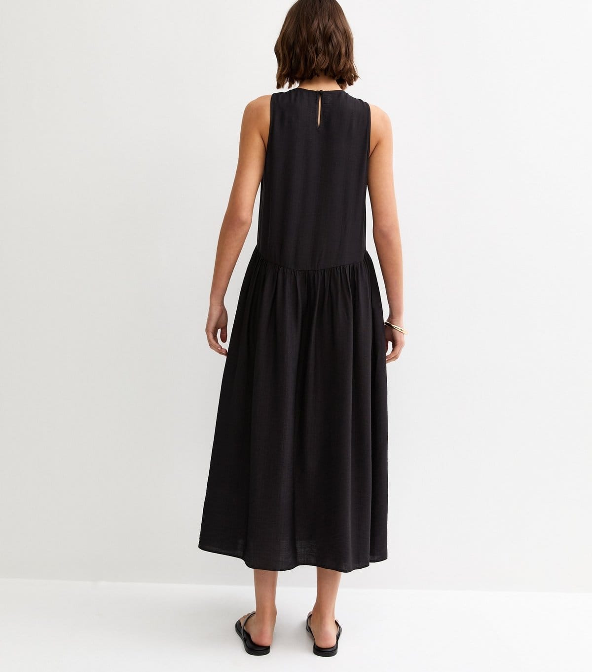 New Look Women's Black Drop Waist Sleeveless Midi Dress New Look - 4