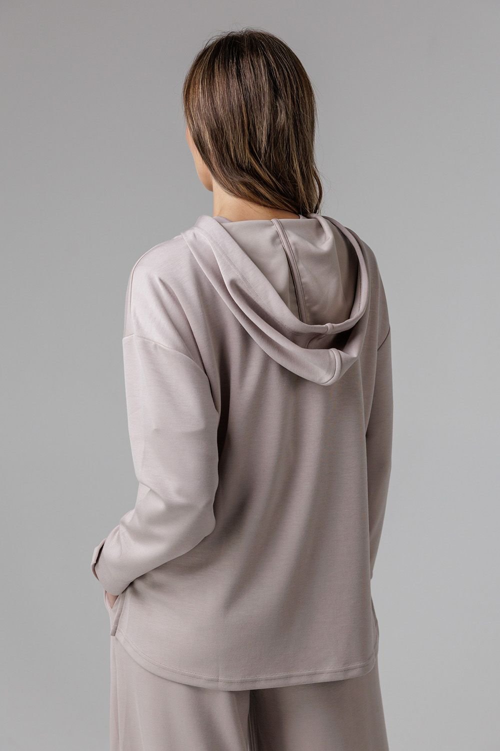 French Connection French Connection Women's Luxe Oversized Drawcord Hoody in Beige - 2