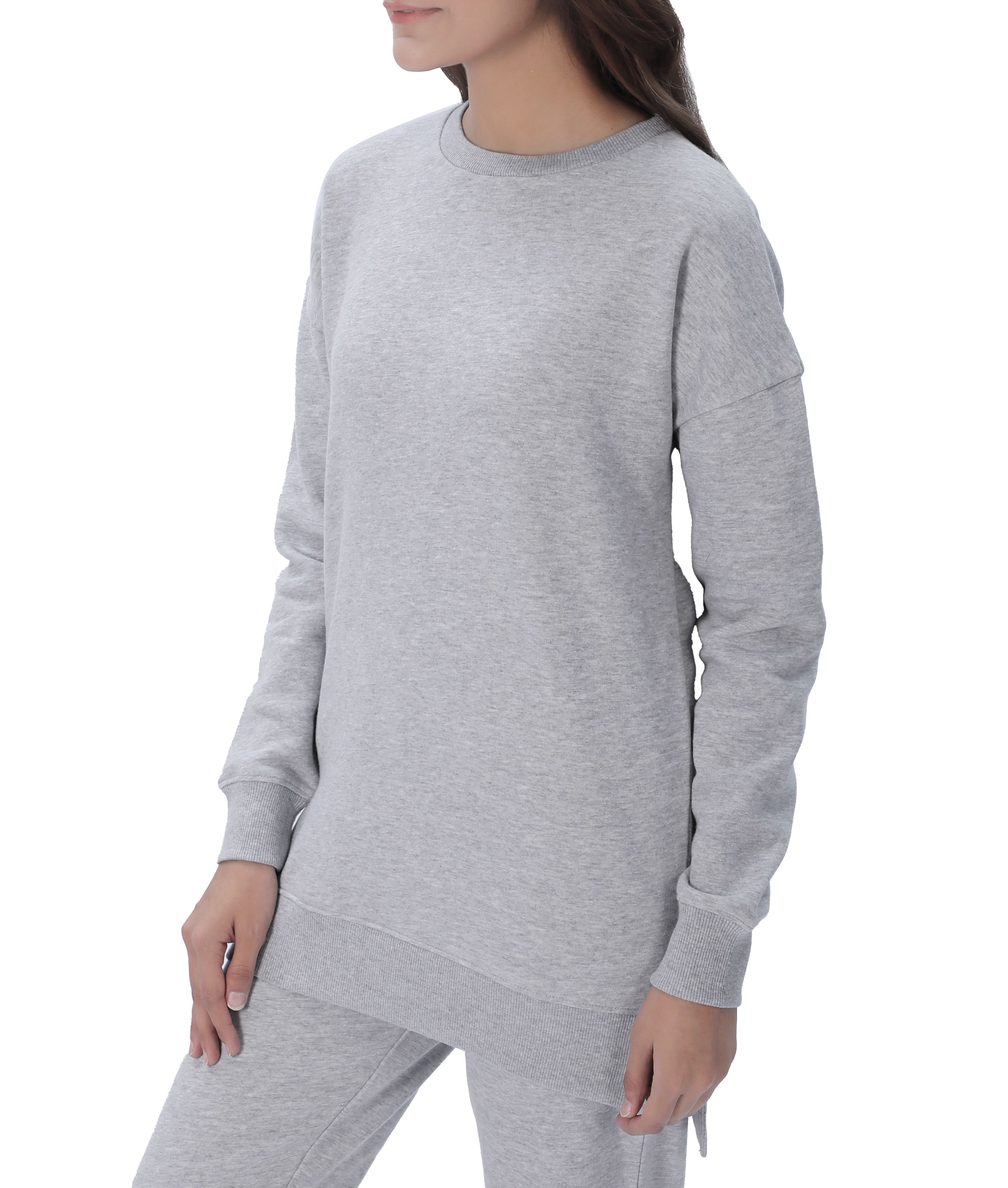 Smart Living Smart Living Women's Comfortable Casual Polycotton Crew Neck Sweatshirt in Light Grey - 3