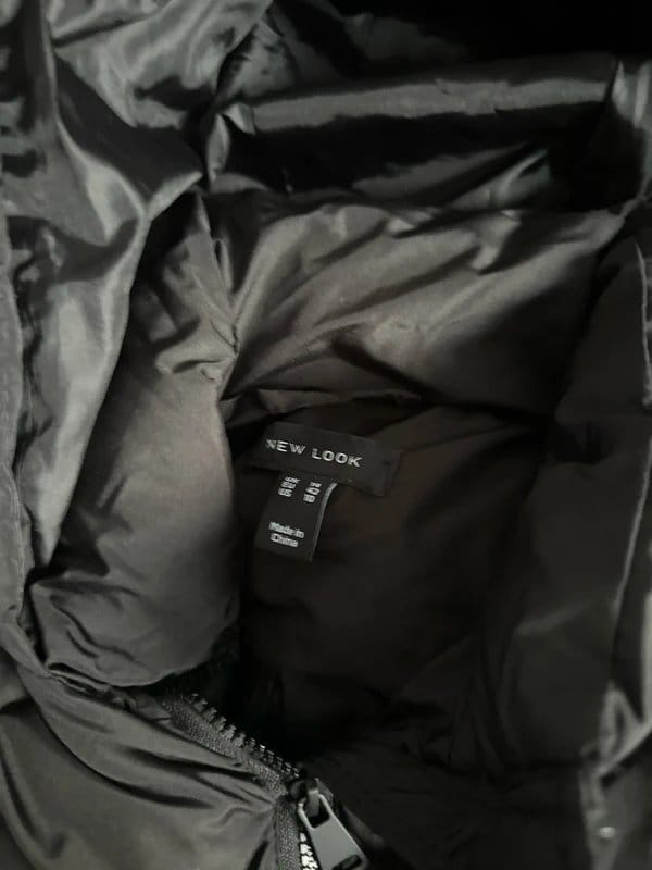 New Look Black Puffer Coat with Elastic Gathered Bottom
