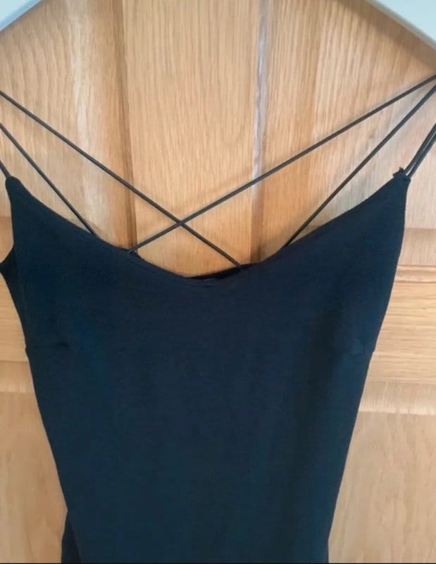 Boohoo Black Polyester Midi Dress