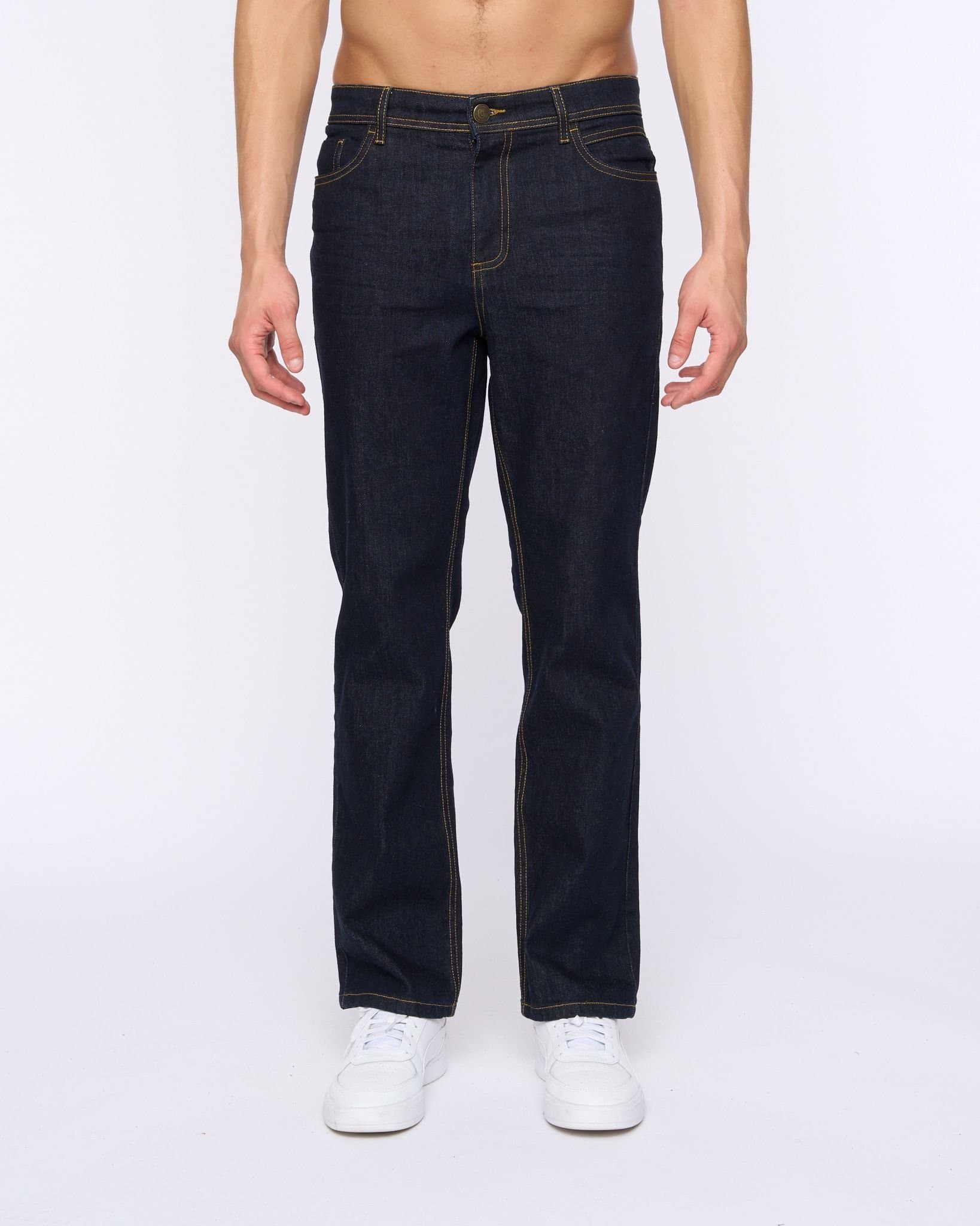 Duck&Cover Duck&Cover Hydras Men's Straight Leg Slim-Fit Modern Jeans in Dark Blue