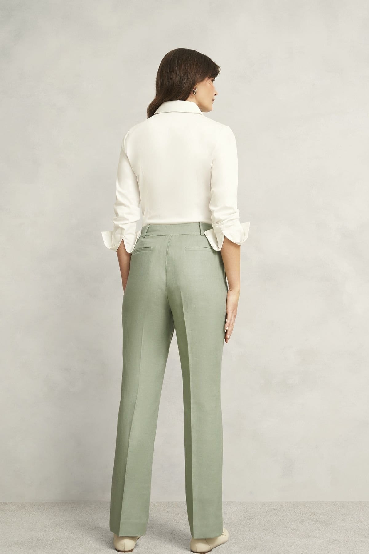 Hobbs London Hobbs London Women's Marietta Linen Trouser in Mint - 4