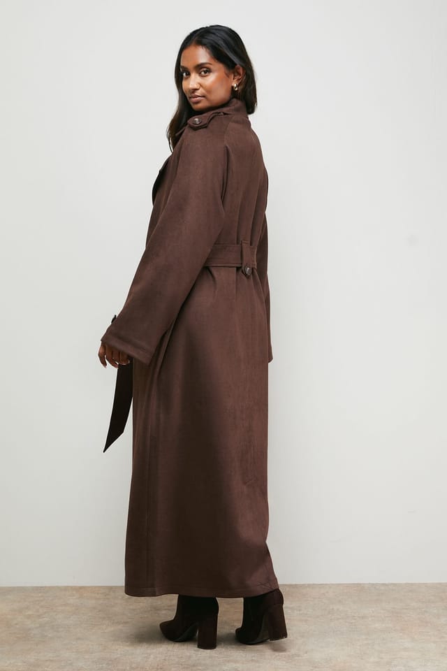 Oasis Oasis Women's Cuff Detail Belted Coat in Chocolate - 3