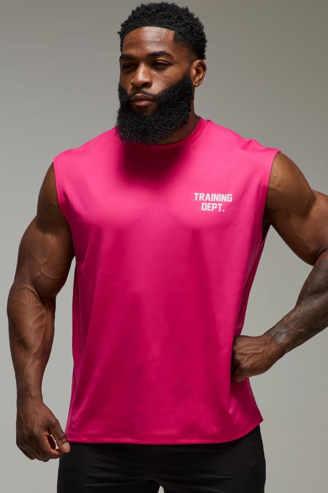 Training Dept. Training Dept. Men's Training Dept Performance Oversized Tank in Pink - 3