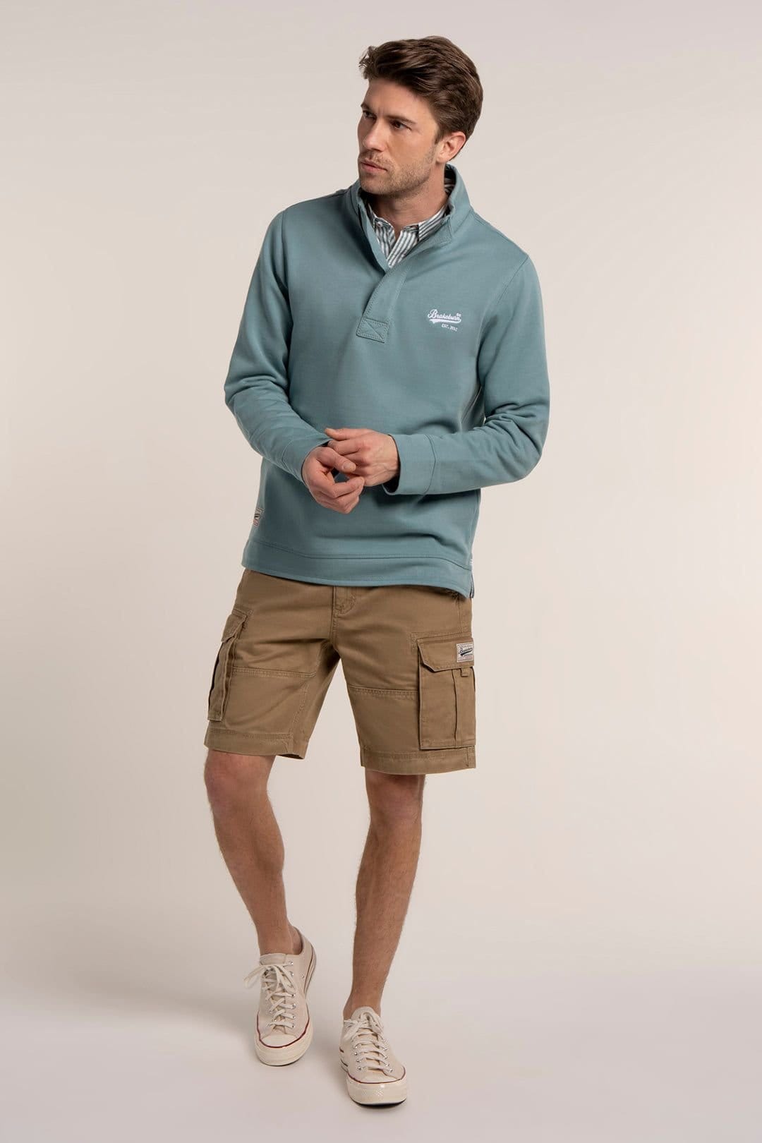 Brakeburn Men's Blue Quarter Zip Sweatshirt