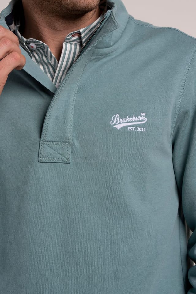 Brakeburn Brakeburn Men's MATCHAMS QUARTER ZIP SWEATSHIRT in Blue - 3