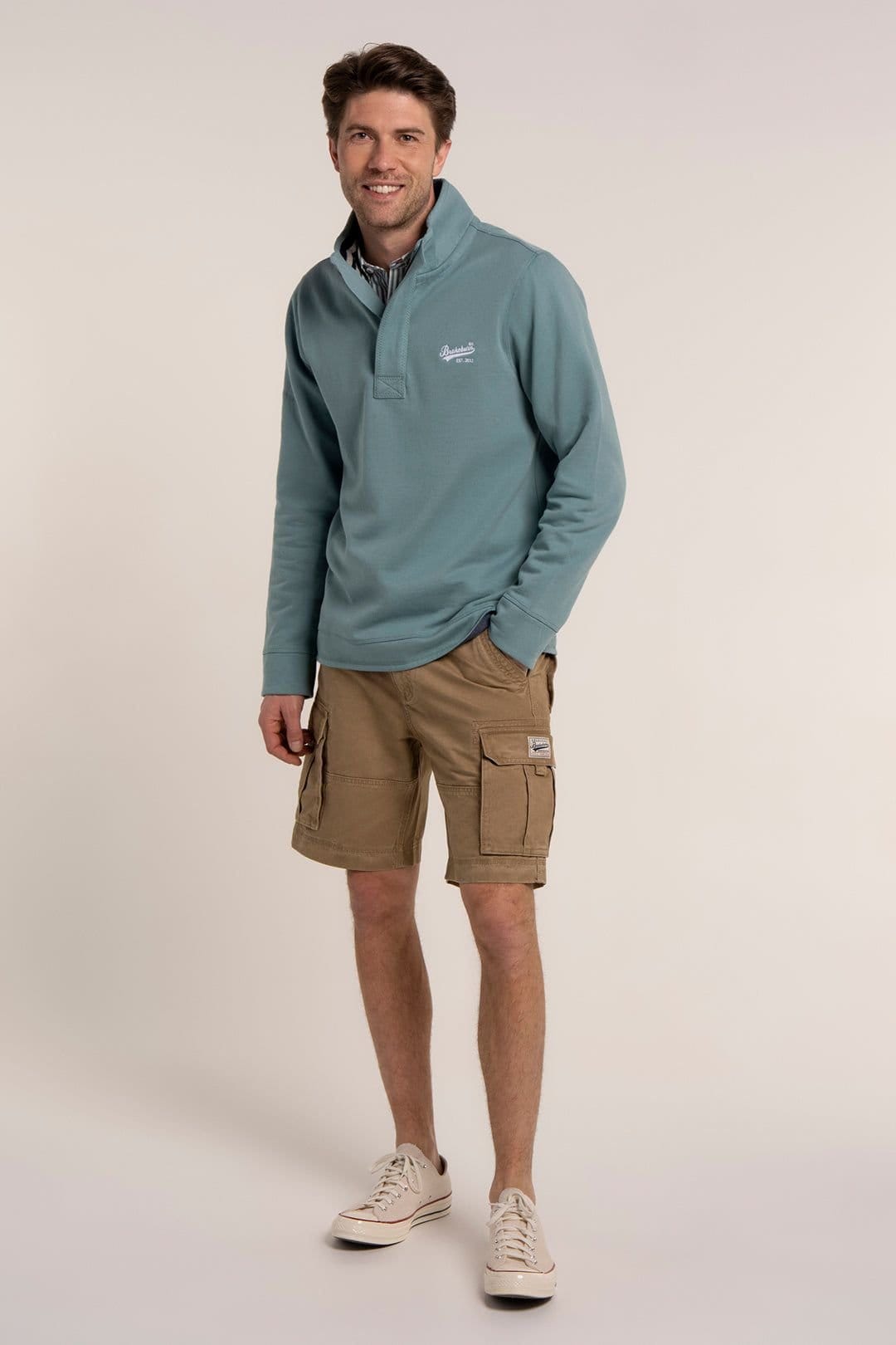 Brakeburn Brakeburn Men's MATCHAMS QUARTER ZIP SWEATSHIRT in Blue - 4