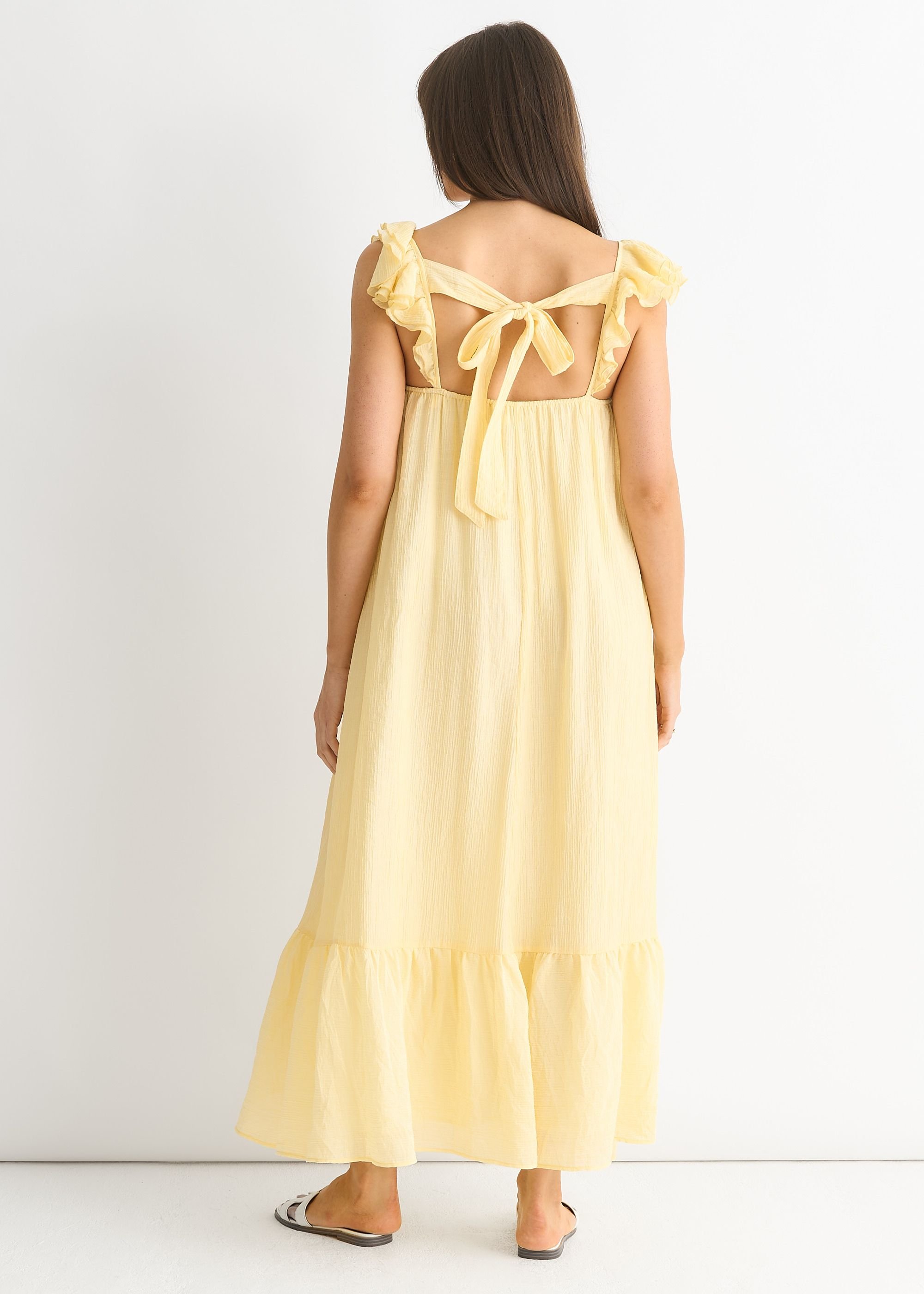 Gini London Gini London Women's Lemon Ruffle Short Sleeve Viscose Maxi Dress - 3