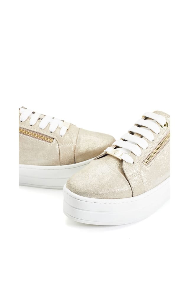 Moda In Pelle Moda In Pelle Women's Abbee' Leather Trainers in Gold - 3