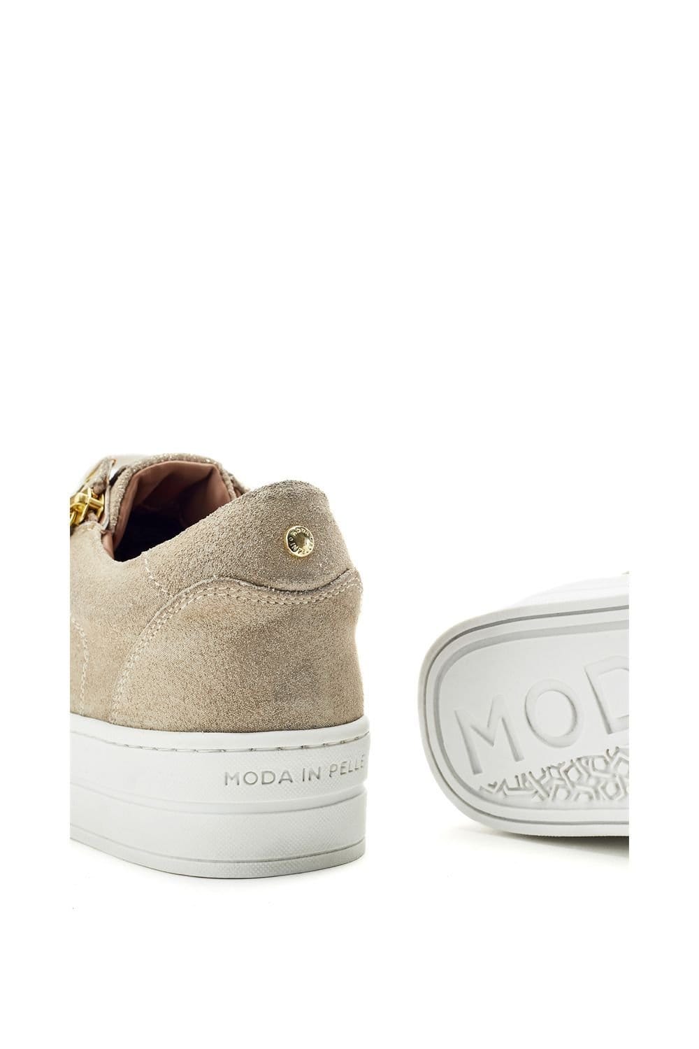 Moda In Pelle Moda In Pelle Women's Abbee' Leather Trainers in Gold - 4