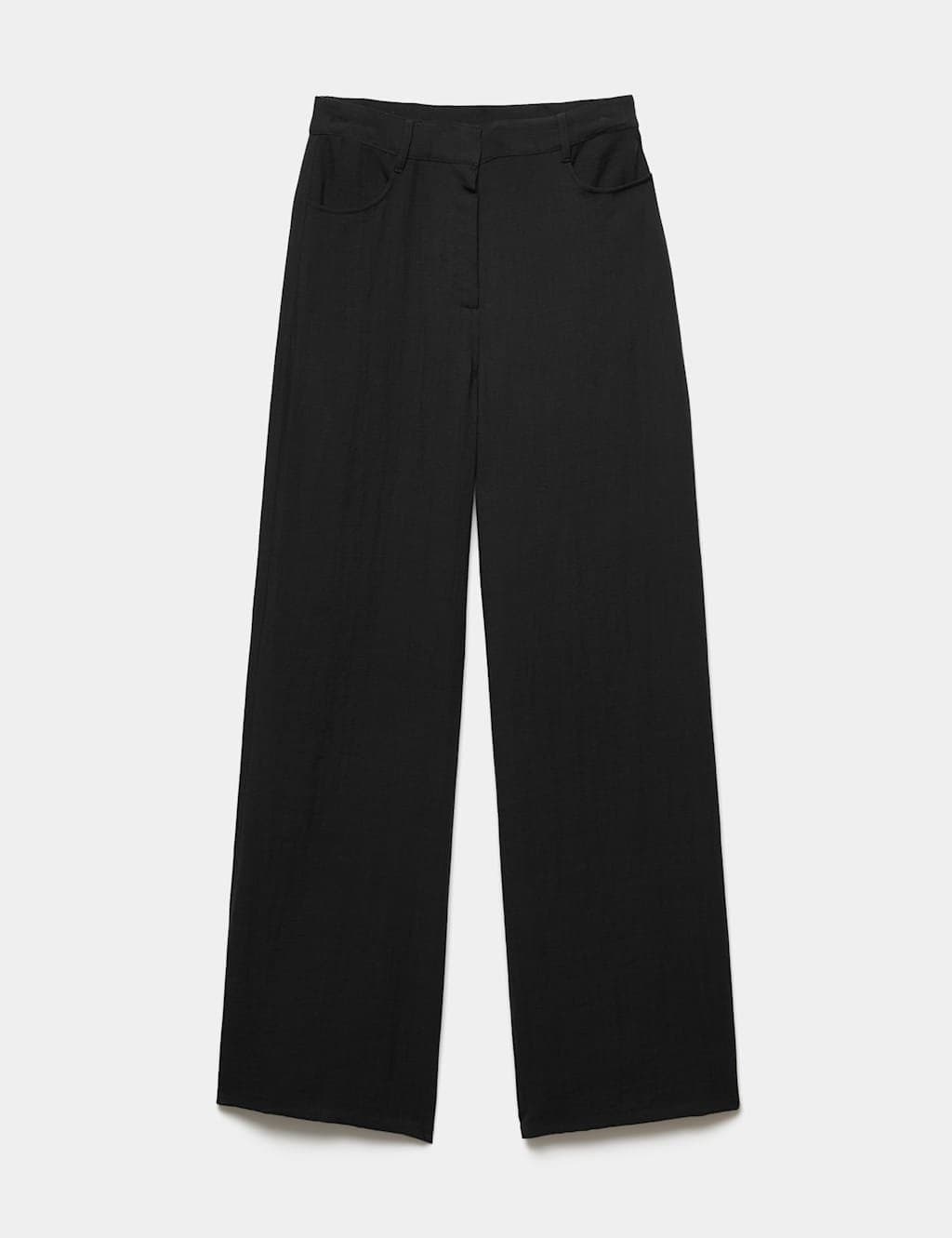 Marks & Spencer M&S Black Viscose Straight Leg Trousers