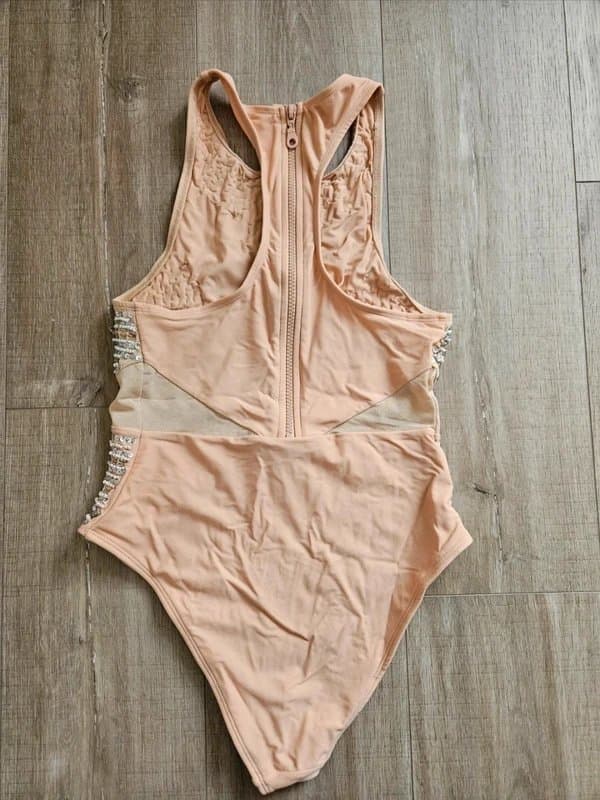 ASOS Embellished nude Asos swimsuit size 10