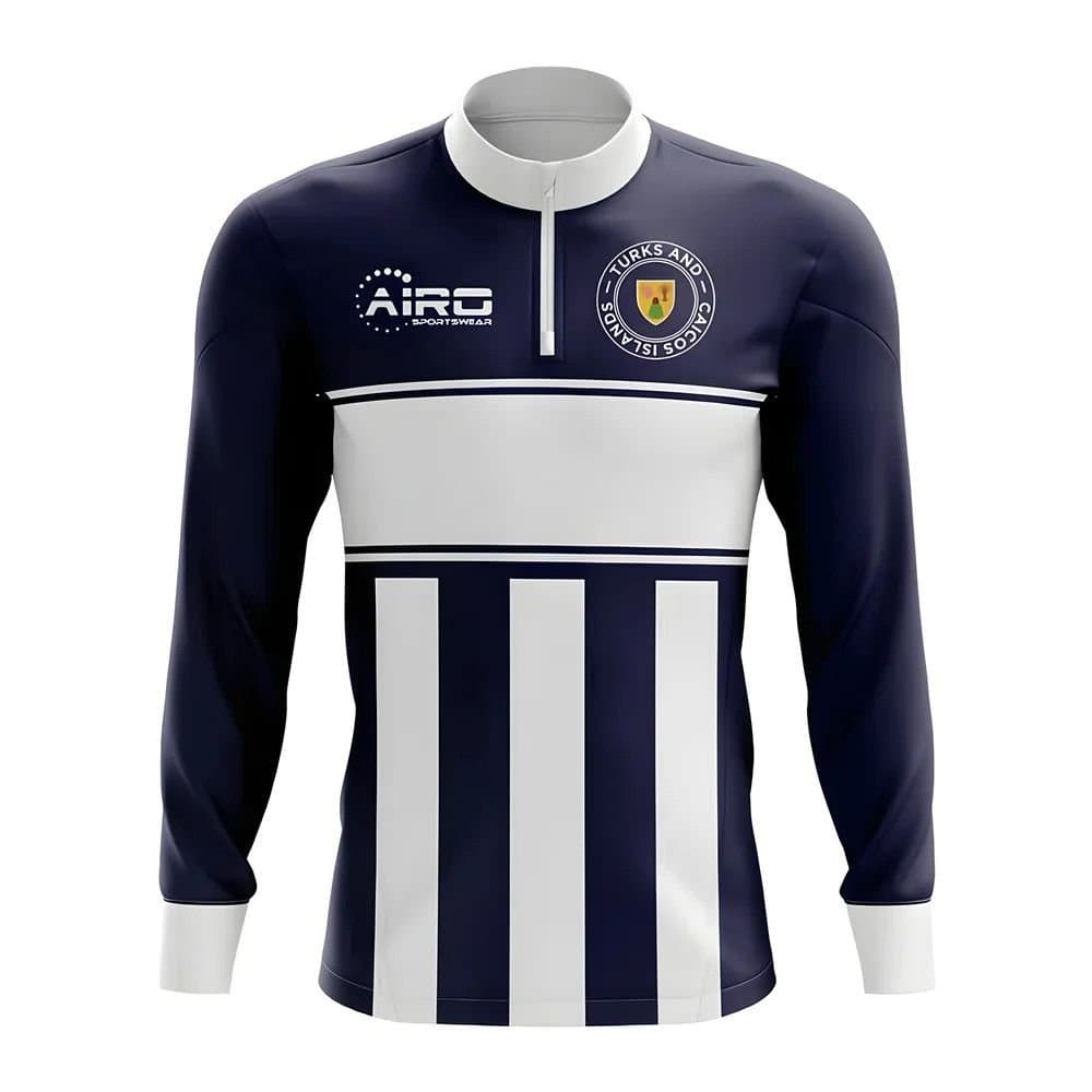 Turks and Caicos lslands Turks and Caicos lslands Men's Turks And Caicos Islands Concept Football Half Zip Midlayer Top in Navy