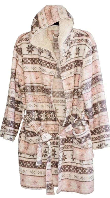 New Look Pink Snowflake Stripe Dressing Gown New Look Size 10-12
