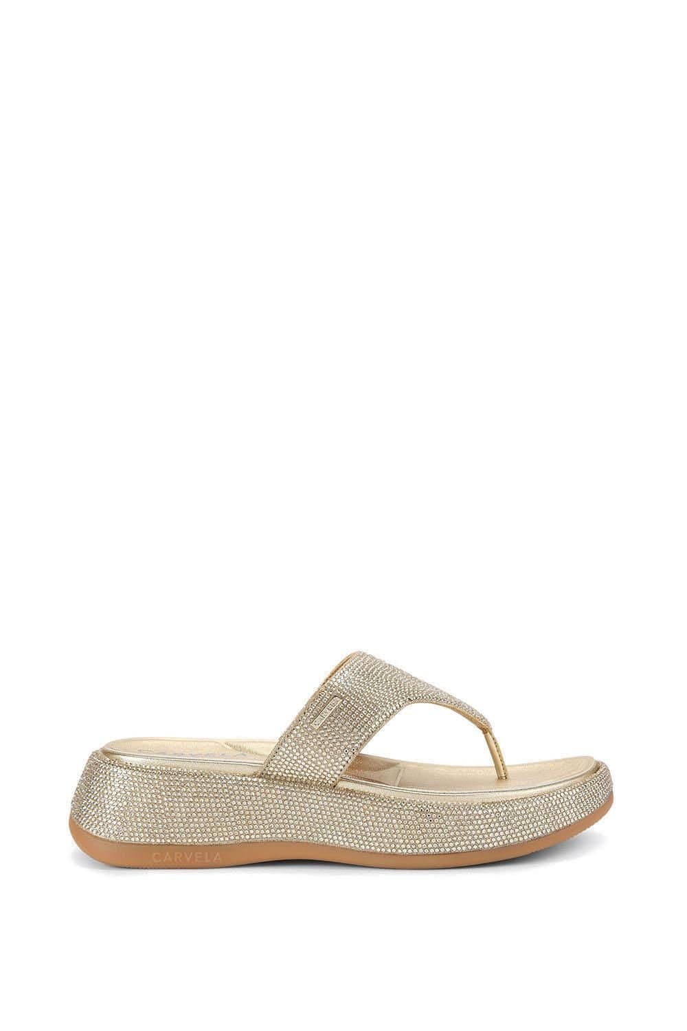 Carvela Carvela Women's 'Dorata Sandal' Fabric Sandals in Gold