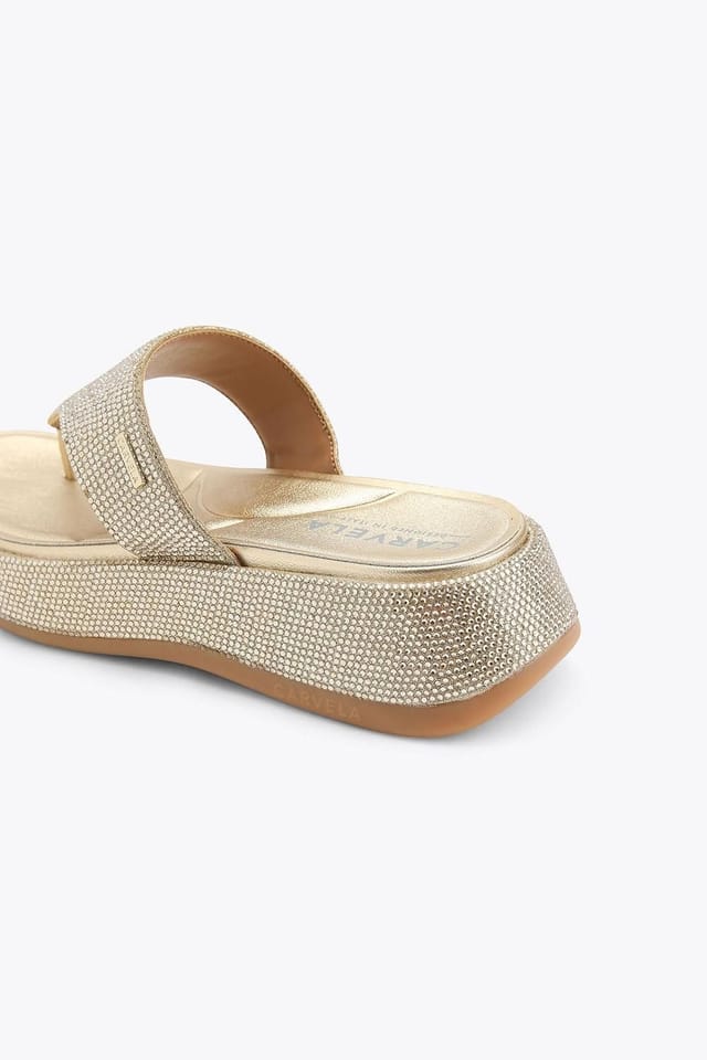 Carvela Carvela Women's 'Dorata Sandal' Fabric Sandals in Gold - 3
