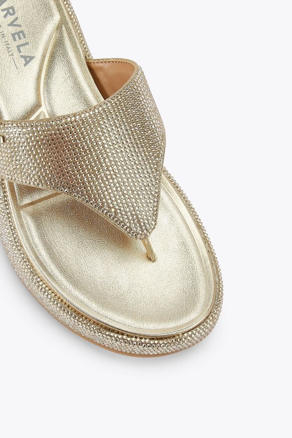 Carvela Carvela Women's 'Dorata Sandal' Fabric Sandals in Gold - 4
