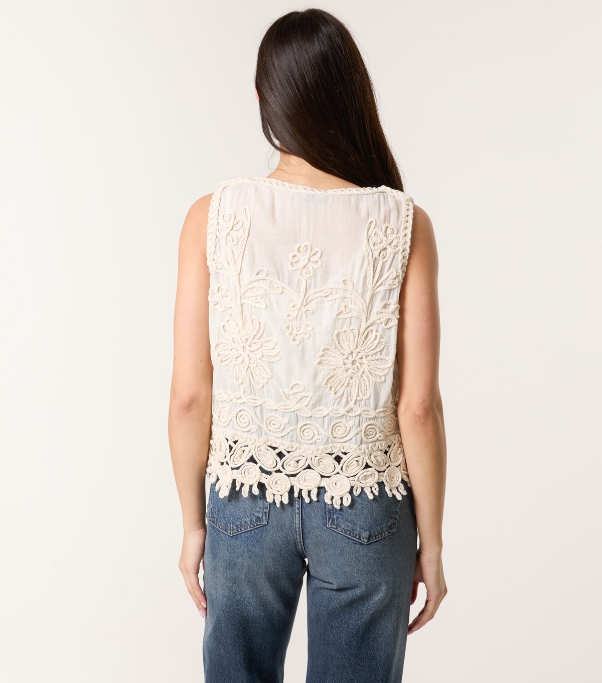 Blue Vanilla Women's Stone Crochet Knit Vest Blue Vanilla New Look - 4