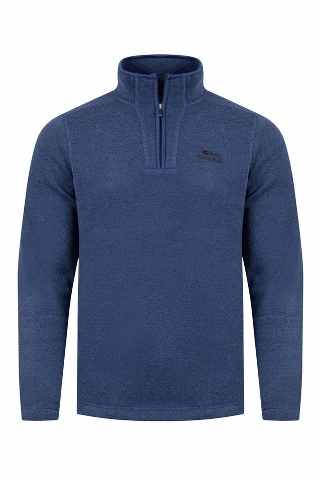 Weird Fish Weird Fish Men's Stowe 1/4 Zip Soft Knit Fleece in Dark Indigo - 2