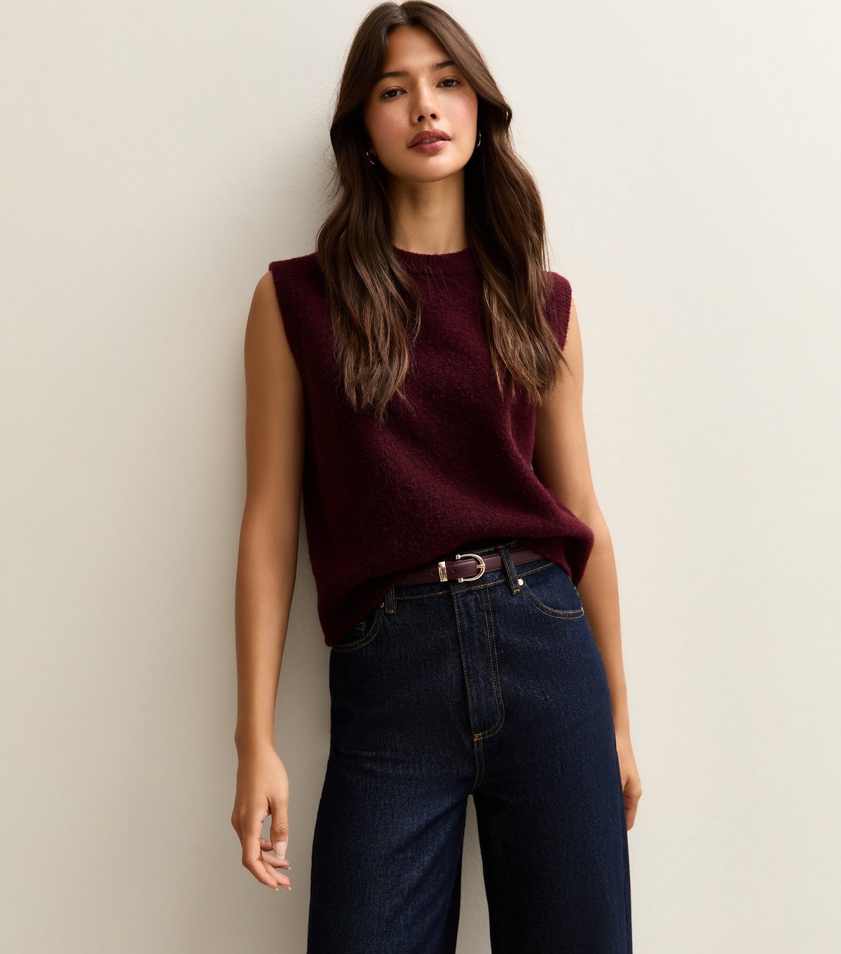 New Look Dark Burgundy Faux Leather Skinny Belt New Look - 2