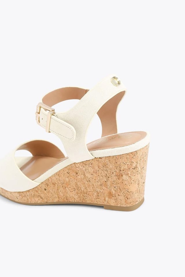 Carvela Carvela Women's 'Sadie Wedge' Suede Sandals in Cream - 3