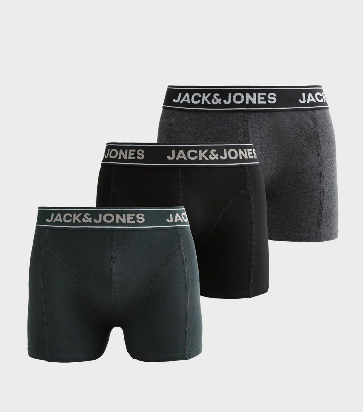 jack & jones Men's Multicolour Pack of 3 Relaxed Boxer Trunks Jack & Jones New Look