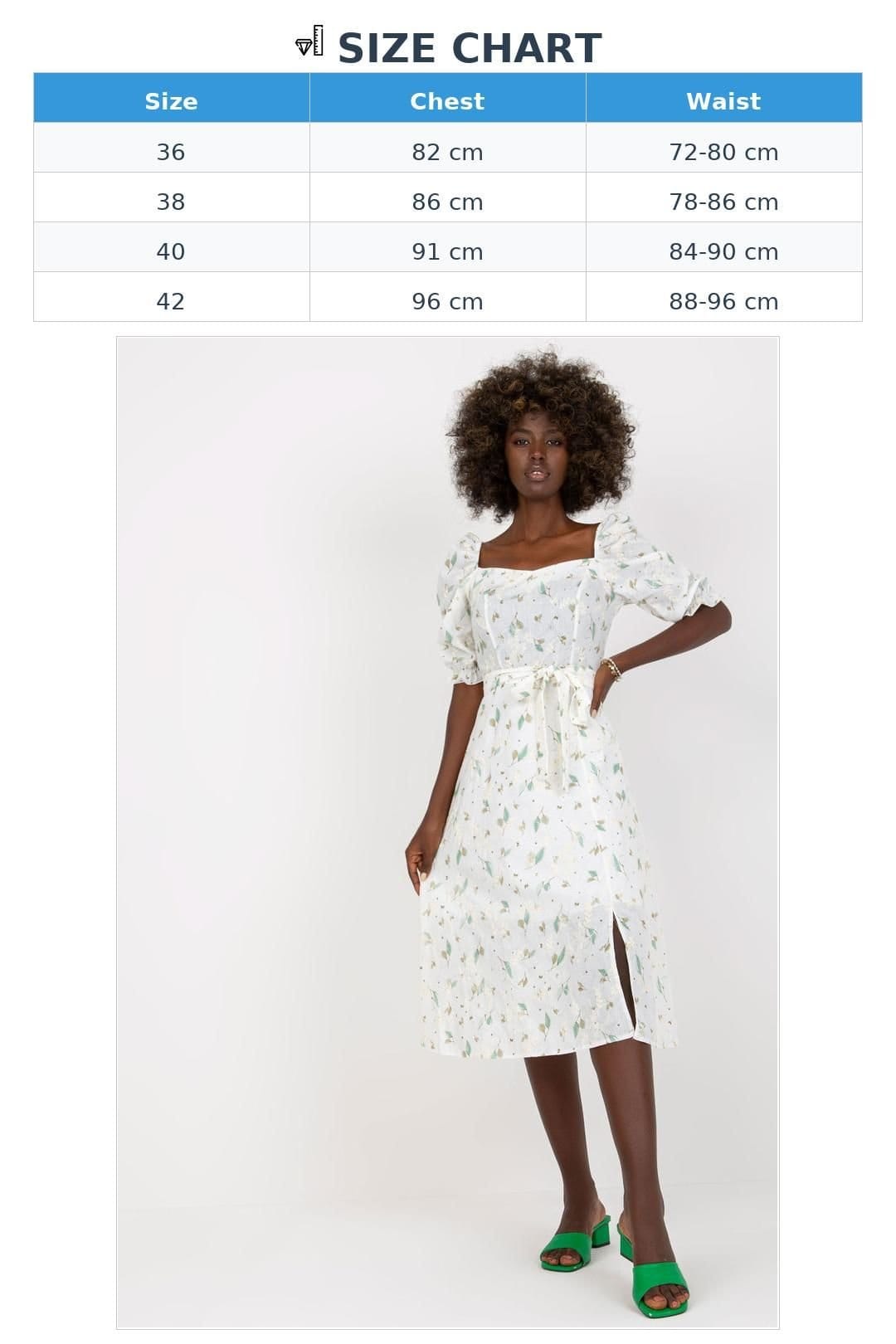 Love Lace Love Lace Women's Floral Ruffle Sleeve Midi Daydress with Tie Belt in White - 4