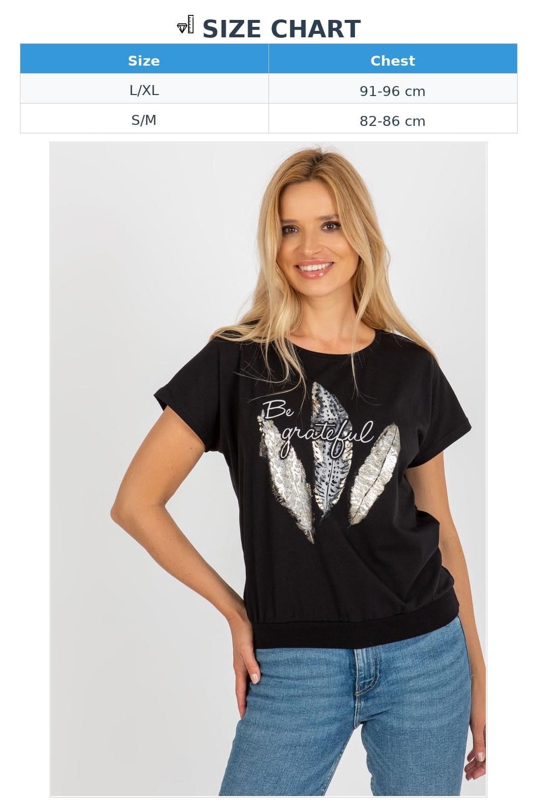 Love Lace Love Lace Women's Straight Cut Short Sleeve Blouse Print in Black - 4