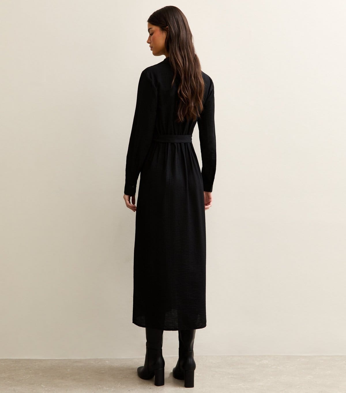 New Look Women's Black Belted Wrap Midi Dress New Look - 4