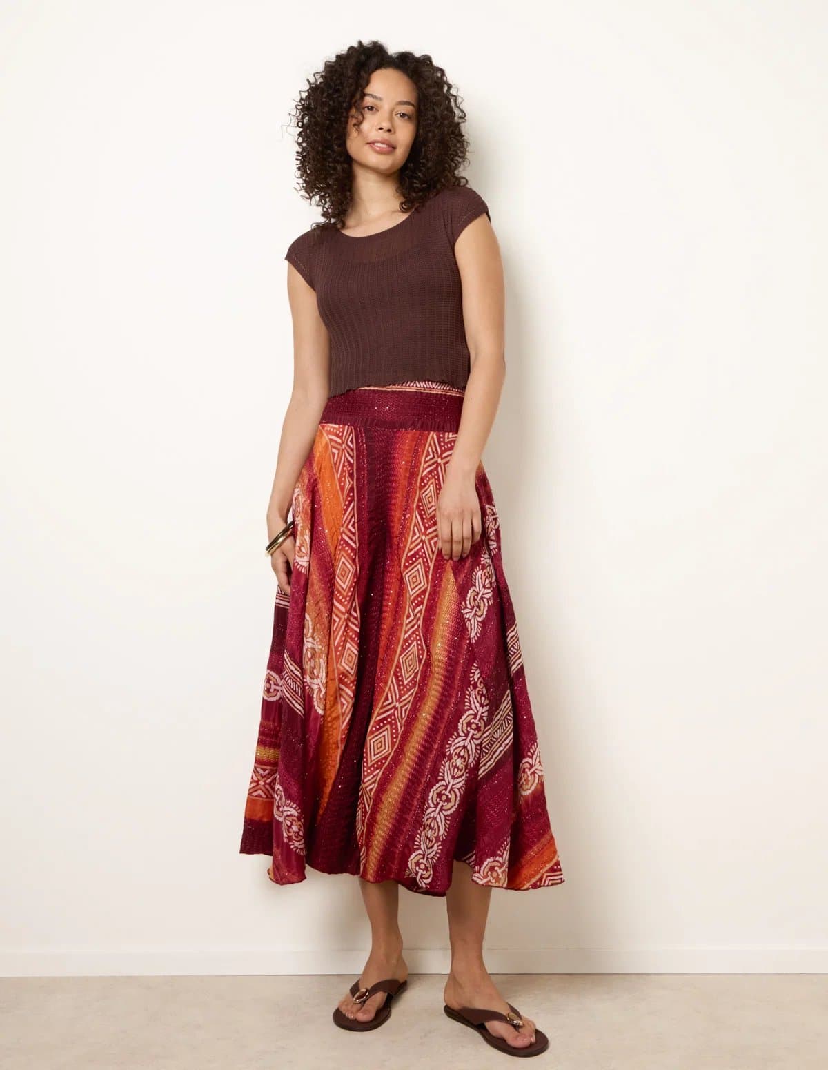 Blue Vanilla Sequin Jacquard Wide Leg Trousers