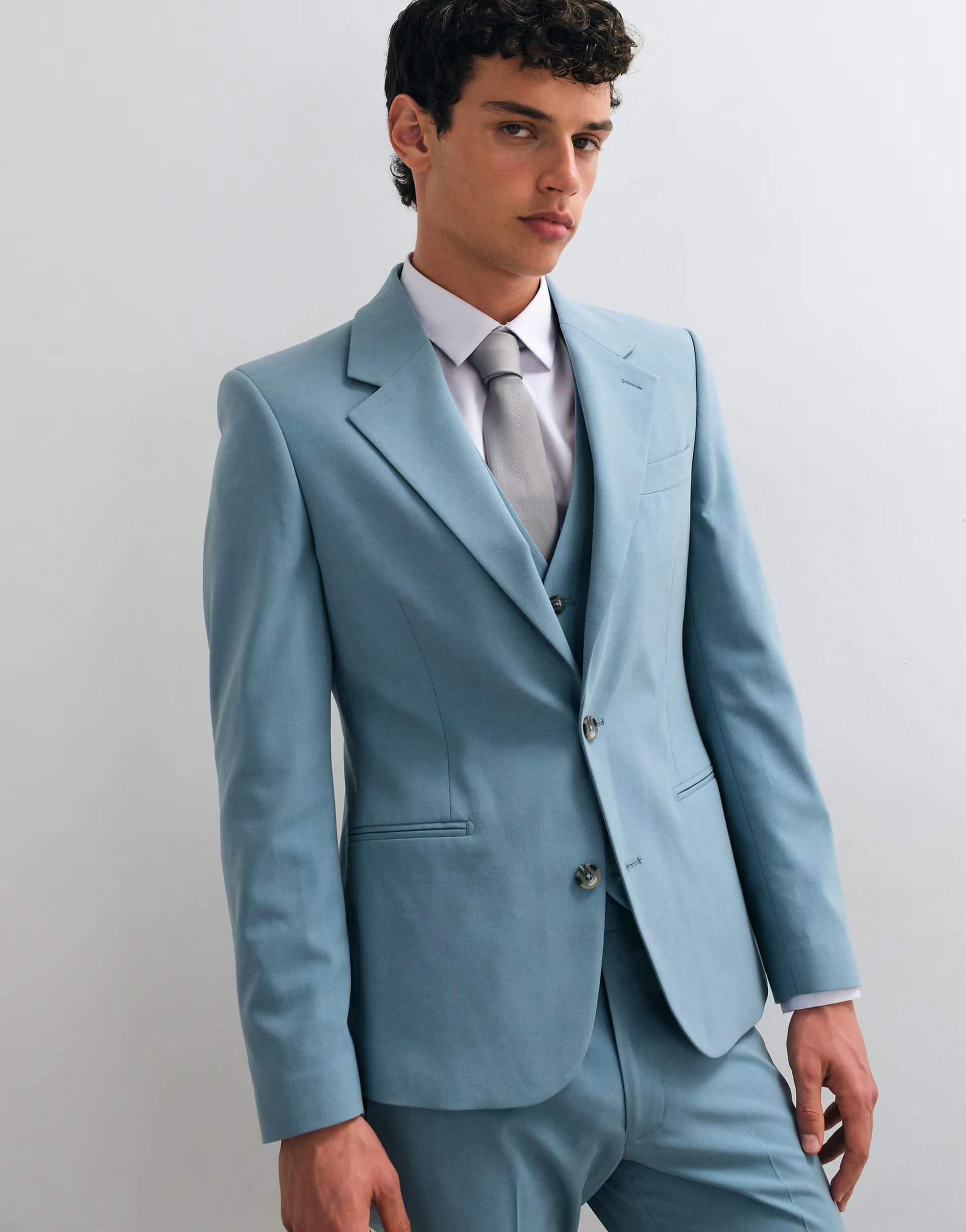 ASOS ASOS DESIGN skinny suit jacket in light blue
