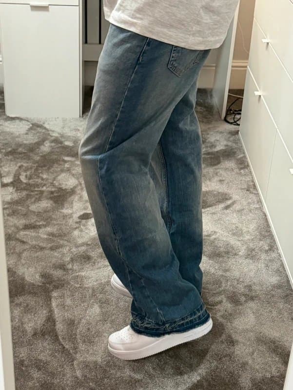 Bershka Bershka Flared Baggy Jeans BNWT Blue Wash Y2K Wide Leg Skater 30”