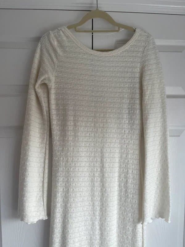 Bershka Knitted white beach dress