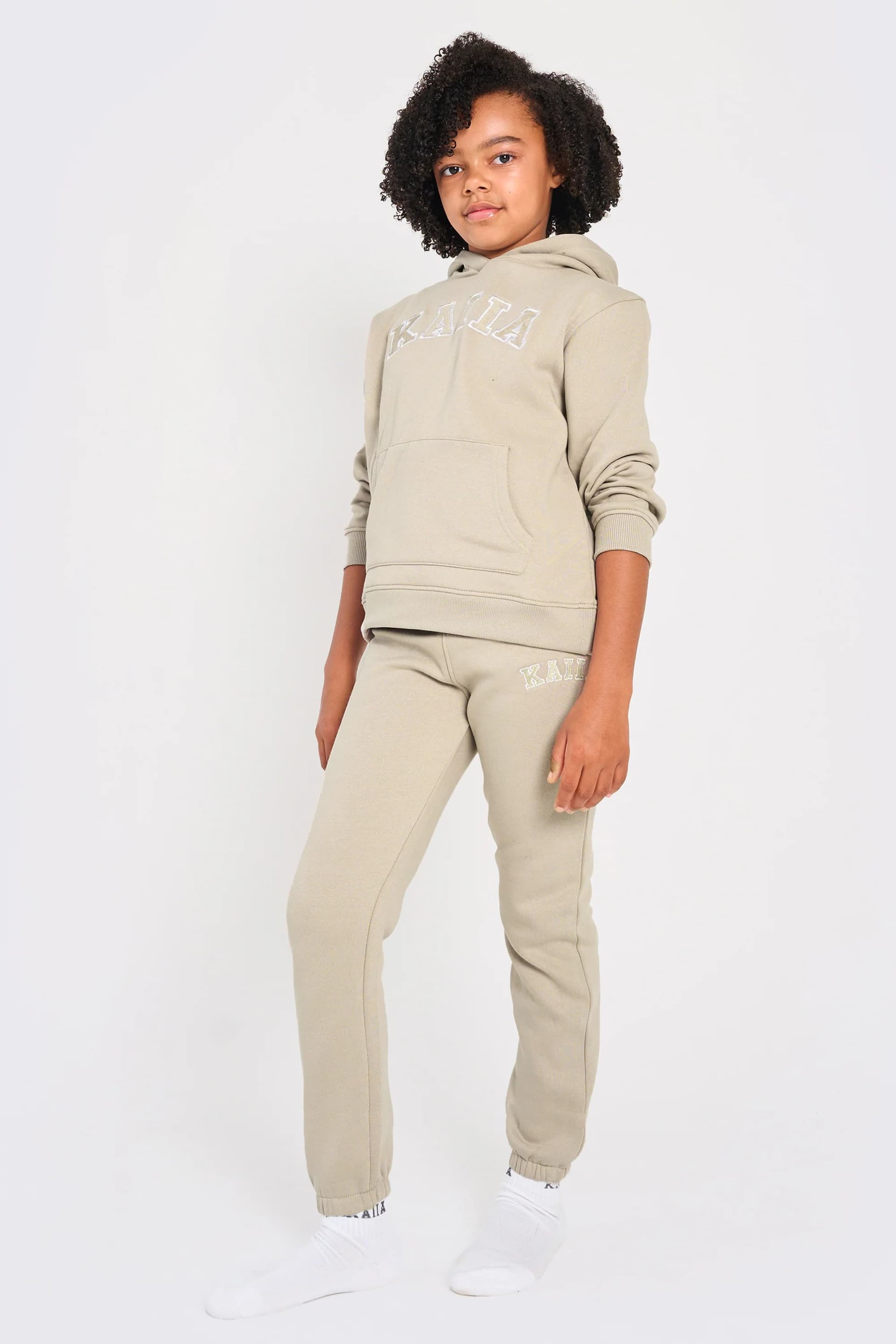 Kaiia Kaiia Kids Cuffed Joggers Stone
