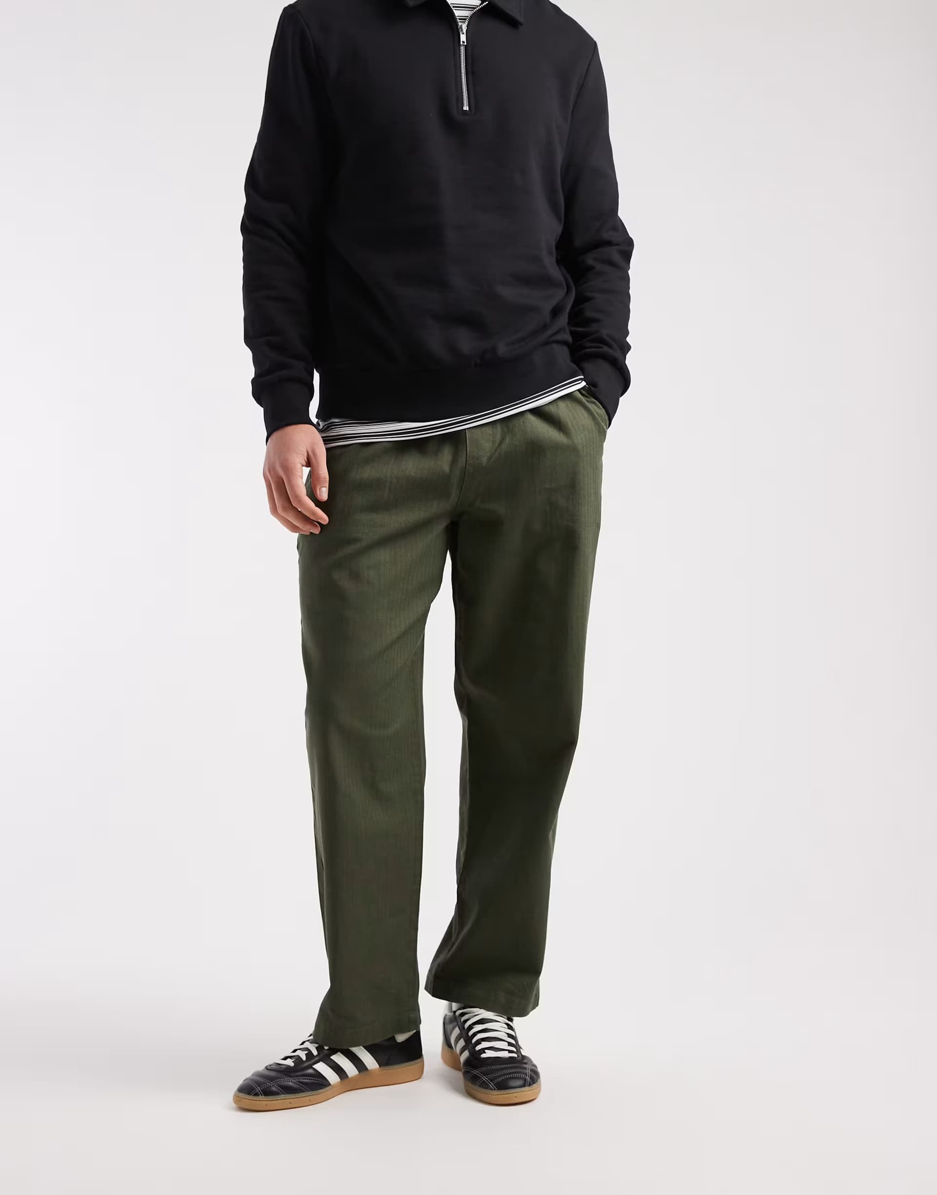 ASOS Farah greenport drawstring trousers in khaki