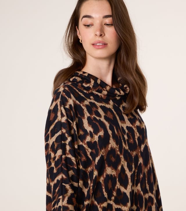 Blue Vanilla Women's Brown Animal Print Tunic Dress Blue Vanilla New Look - 3