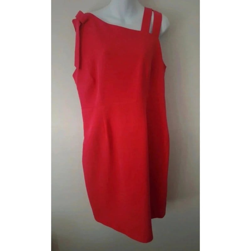 Mint Velvet Mint Velvet hot pink asymmetric panel bardot midi dress UK size 18 - 1