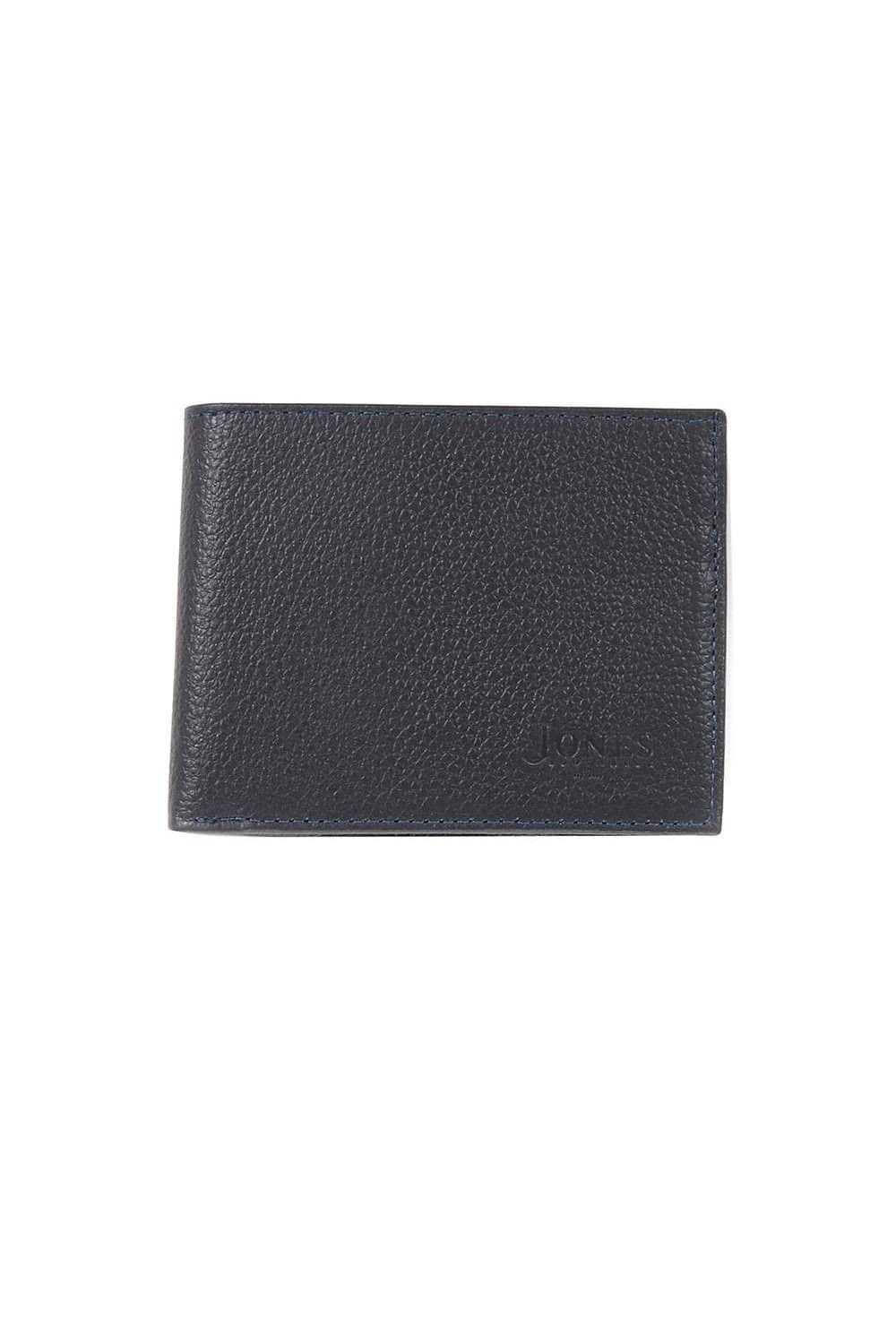 Jones Bootmaker Jones Bootmaker Men's Leather Fold Over Wallet in Navy