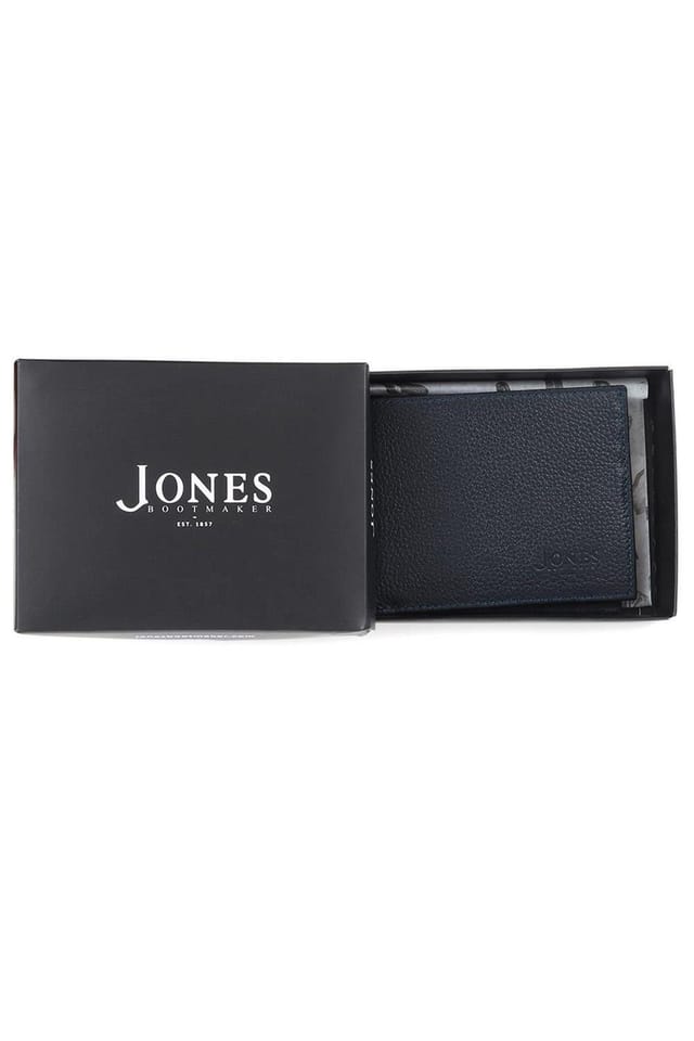 Jones Bootmaker Jones Bootmaker Men's Leather Fold Over Wallet in Navy - 2