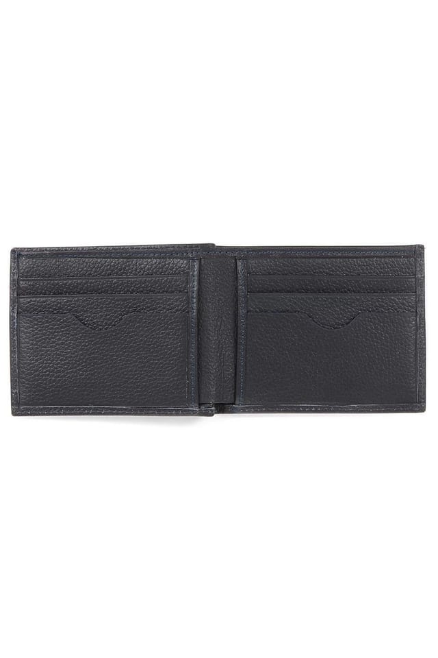 Jones Bootmaker Jones Bootmaker Men's Leather Fold Over Wallet in Navy - 3