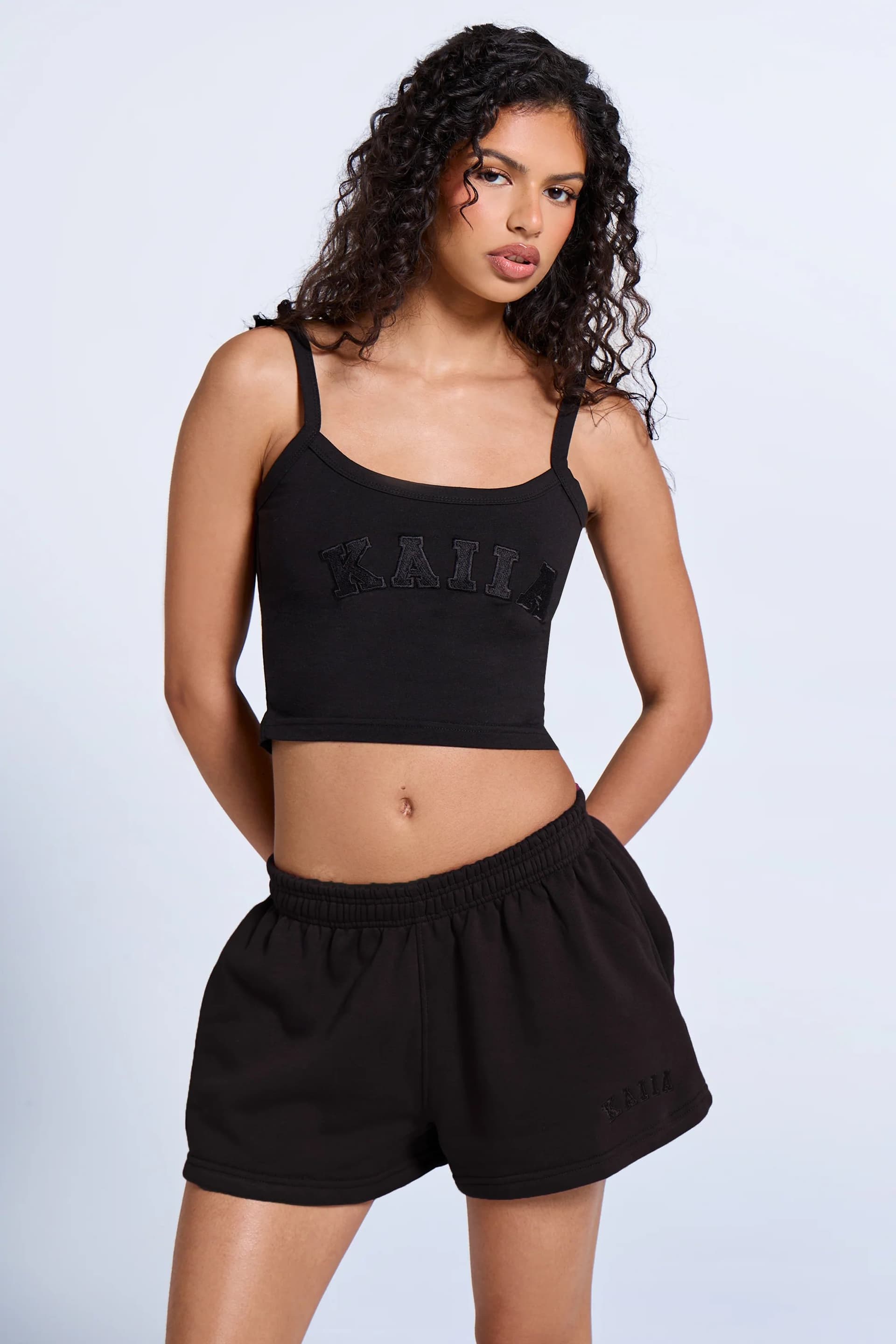 Kaiia Kaiia Logo Sweat Shorts Black
