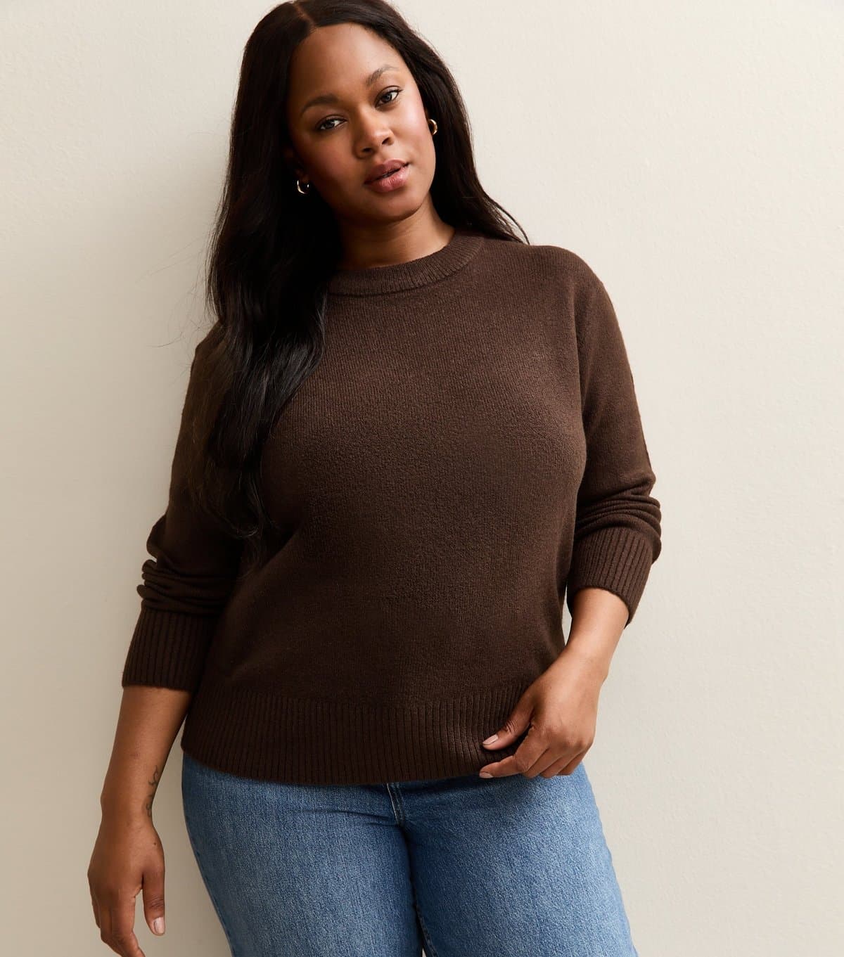 New Look New Look Brown Crew Neck Jumper for Women