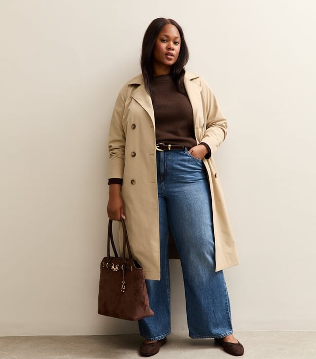 New Look Women's Plus Size Brown Crew Neck Jumper Curves New Look - 3